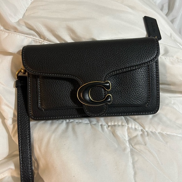 COACH WRISTLET WITH GOLD CROSSBODY CHAIN - Picture 1 of 2
